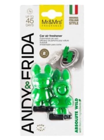 Mr & Mrs Fragrance 2er-Set: Autodüfte ''Andy & Frida - Absolute Wild'' in Grün
