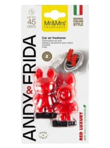 Mr & Mrs Fragrance 2er-Set: Autodüfte ''Andy & Frida - Red Luxury'' in Rot