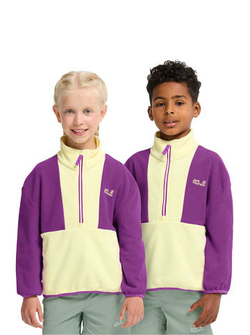 Jack Wolfskin Fleecepullover "Taunus" in Lila/ Creme