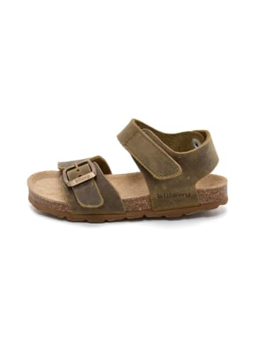 billowy Leren sandalen kaki
