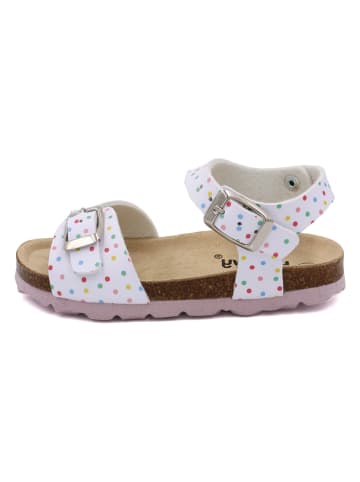 billowy Sandalen in Weiß/ Bunt