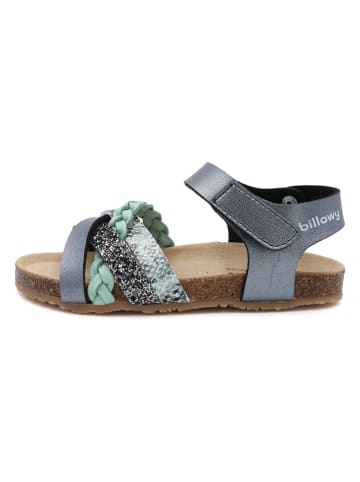 billowy Sandalen in Anthrazit/ Silber