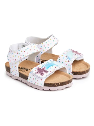 billowy Sandalen in Weiß/ Bunt