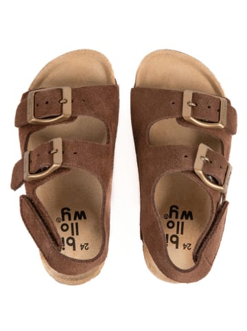 billowy Leren sandalen lichtbruin