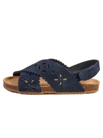 billowy Leren sandalen "Rosso" donkerblauw