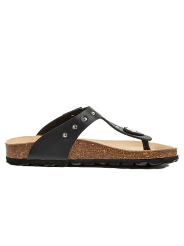 billowy Skórzane japonki w kolorze czarnym