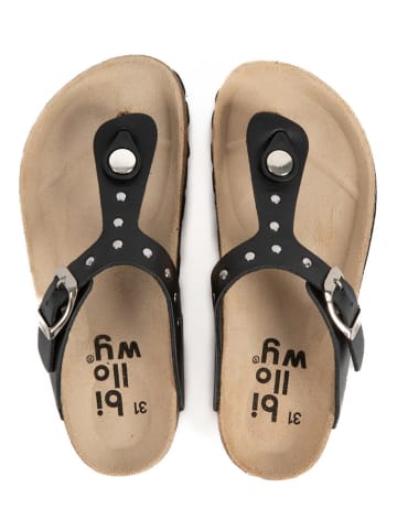 billowy Skórzane japonki w kolorze czarnym