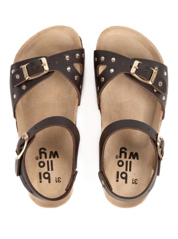 billowy Leder-Sandalen "Rosso" in Braun