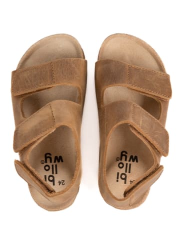 billowy Skórzane sandały "Rosso" w kolorze jasnobrązowym