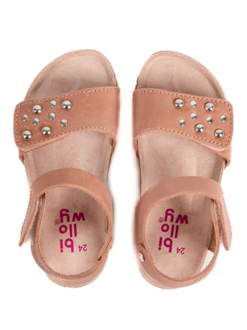 billowy Leder-Sandalen "Rosso" in Rosa