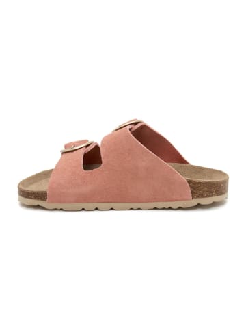 billowy Leren slippers lichtroze
