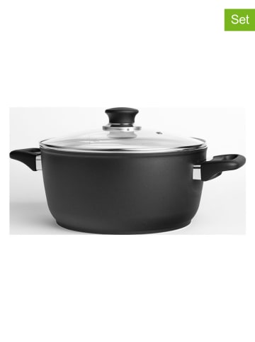 Zwilling 2tlg. Set: Kochtopf ''Ballarini'' in Schwarz - Ø 16 cm