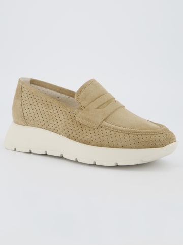 Paul Green Skórzane mokasyny w kolorze beżowym