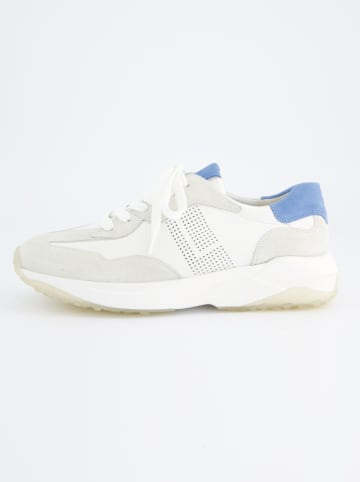 Paul Green Leren sneakers wit/lichtblauw