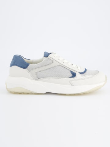 Paul Green Leren sneakers blauw/grijs/crème
