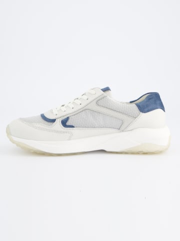 Paul Green Leder-Sneakers in Blau/ Grau/ Creme