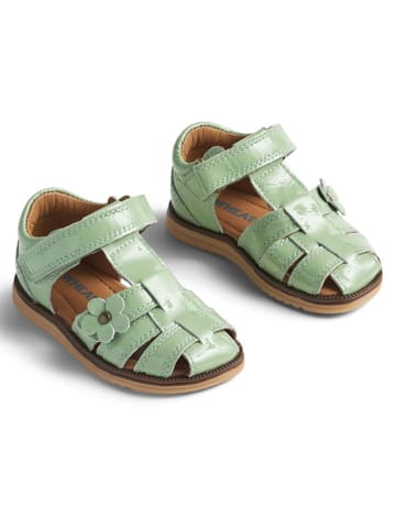 Wheat Skórzane półsandały w kolorze zielonym