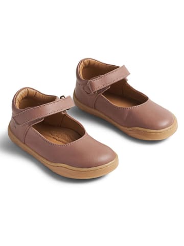 Wheat Leren ballerina's lichtbruin
