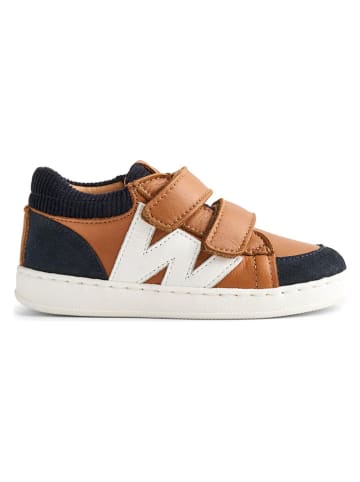 Wheat Skórzane sneakersy "Walther" w kolorze jasnobrązowo-granatowym