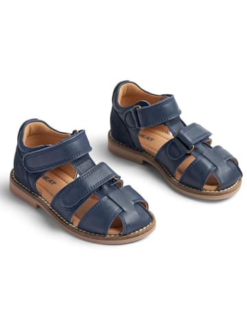 Wheat Skórzane półsandały w kolorze granatowym