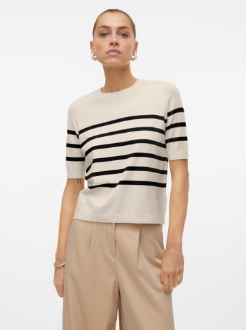 Vero Moda Pullover in Creme/ Schwarz