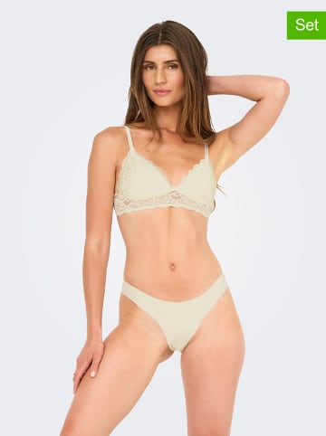 ONLY 3er-Set: Slips in Creme