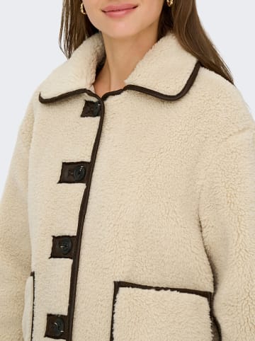 JDY Fleecejacke "Noella" in Beige/ Braun