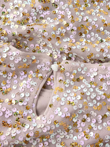 name it Sukienka "Prullas" w kolorze beżowo-złoto-jasnoróżowym