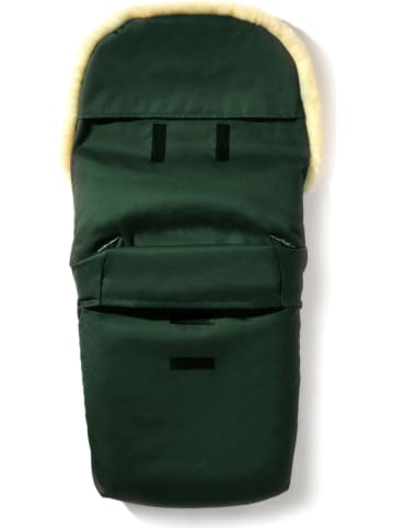 Hofbrucker Lammfell-Fußsack "Polaris" in Dunkelgrün - (L)105 x (B)40 cm