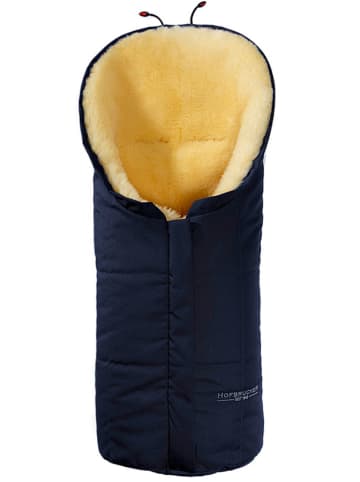 Hofbrucker Lammfell-Fußsack in Dunkelblau - (L)80 x (B)34 cm