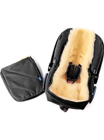 Hofbrucker Lammfell-Fußsack "Maxi" in Schwarz - (L)80 x (B)30 cm