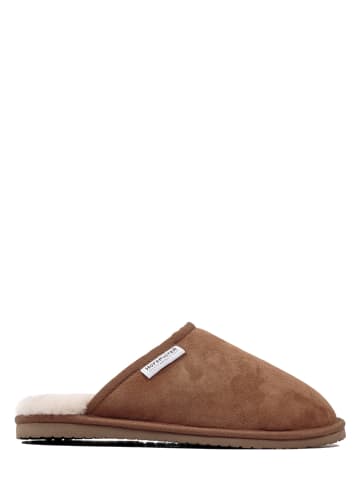 Hofbrucker Leder-Hausschuhe "Kopenhagen" in Braun