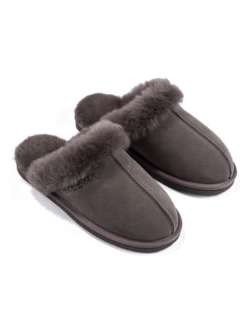 Hofbrucker Lammfell-Hausschuhe "Helsinki" in Grau