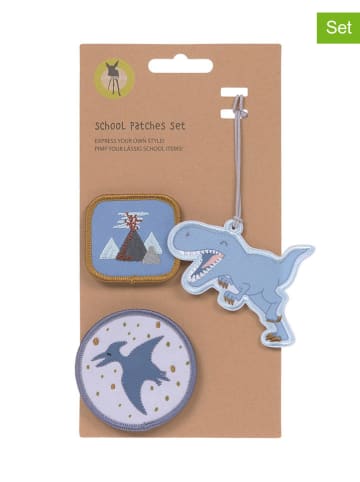 Lässig 3-delige set: patches "Dinosaur" blauw