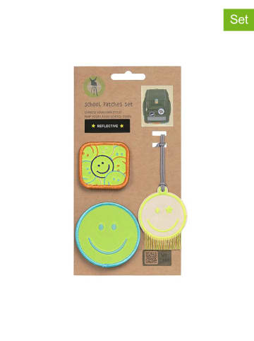 Lässig 3tlg. Patches-Set "Smile" in Grün/ Gelb
