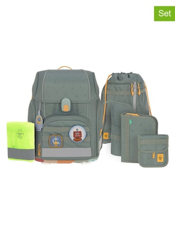 Lässig 7-delige schooltasset "Unique Letters" kaki - (B)30 x (H)41,5 x (D)25 cm