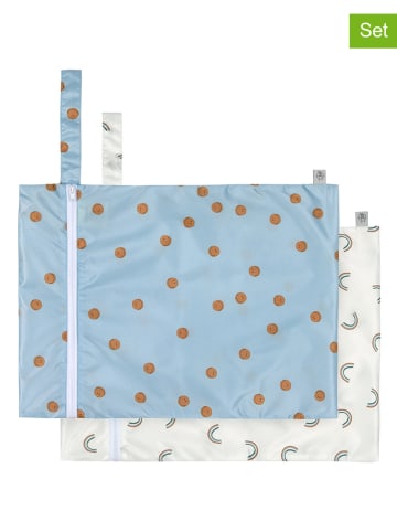 Lässig 2-delige set: luiertassen blauw/crème - (L)29 x (B)40 cm