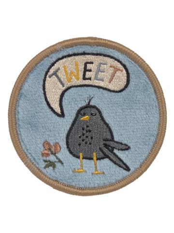 Lässig Textil-Patches "Happy Prints" in Blau/ Grau/ Hellbraun