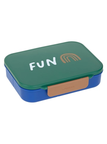 Lässig Lunchbox "Little Gang - Rainbow" groen/blauw - (B)21 x (H)5 x (D)17 cm
