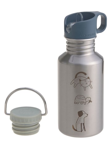 Lässig Edehlstahl-Trinkflasche "Happy Prints" in Silber - 500 ml