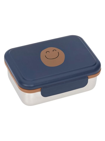 Lässig Lunchbox "Little Gang Smile" zilverkleurig/donkerblauw - (B)17 x (H)13 x (D)7 cm