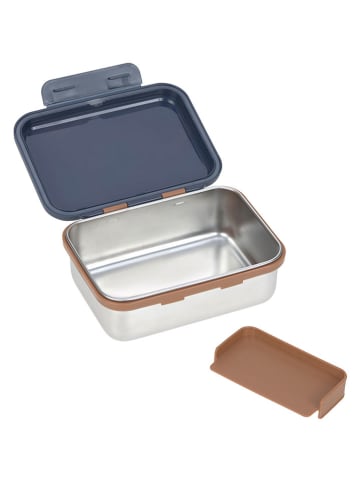 Lässig Lunchbox "Little Gang Smile" in Silber/ Dunkelblau - (B)17 x (H)13 x (T)7 cm