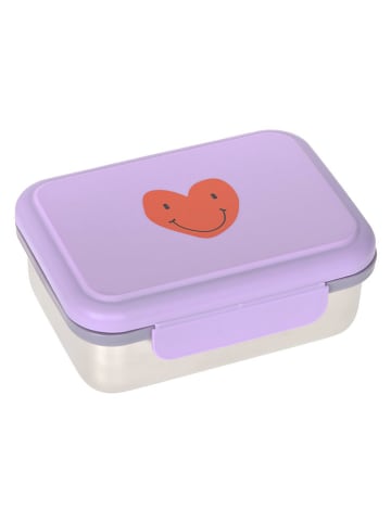 Lässig Lunchbox "Little Gang Heart" zilverkleurig/paars - (B)17 x (H)13 x (D)7 cm