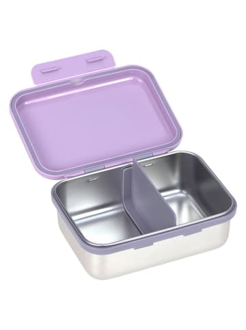 Lässig Lunchbox "Little Gang Heart" in Silber/ Lila - (B)17 x (H)13 x (T)7 cm