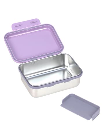 Lässig Lunchbox "Little Gang Heart" in Silber/ Lila - (B)17 x (H)13 x (T)7 cm