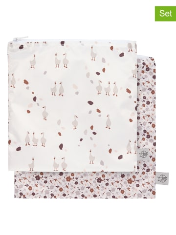 Lässig 2er-Set: Snacktaschen ''Tiny Farmer Flowers/Goose'' in Rosa/ Creme - (L)17 x (B)18 cm