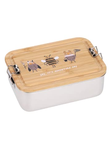 Lässig Lunchbox ''Nature'' zilverkleurig/beige - (B)18 x (H)6 x (D)12 cm