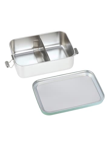 Lässig Lunchbox ''Solid'' in Silber/ Grün - (B)18 x (H)6,9 x (T)13,3 cm