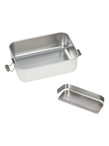Lässig Lunchbox ''Solid'' zilverkleurig/blauw - (B)18 x (H)6,9 x (D)13,3 cm