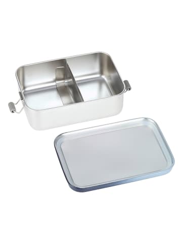 Lässig Lunchbox ''Solid'' zilverkleurig/blauw - (B)18 x (H)6,9 x (D)13,3 cm